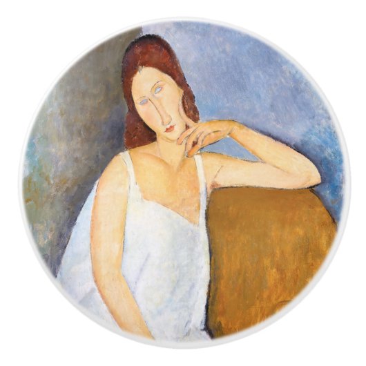 Amedeo Modigliani - Jeanne Hebuterne Keramische Knop (Voorkant)