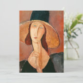 Amedeo Modigliani - Jeanne Hebuterne met grote hoe Bedankkaart (Staand voorkant)