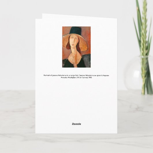 Amedeo Modigliani - Jeanne Hebuterne met grote hoe Kaart (Achterkant)