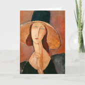 Amedeo Modigliani - Jeanne Hebuterne met grote hoe Kaart (Voorkant)