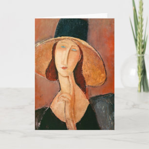Amedeo Modigliani - Jeanne Hebuterne met grote hoe Kaart