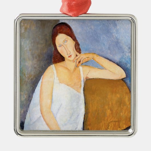 Amedeo Modigliani - Jeanne Hebuterne Metalen Ornament (Voorkant)