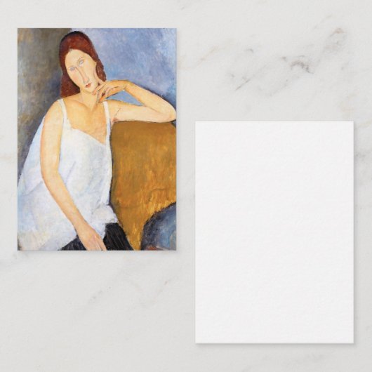 Amedeo Modigliani - Jeanne Hebuterne Notitiekaartje (Voorkant / Achterkant)