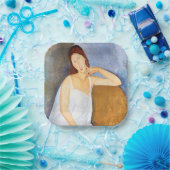 Amedeo Modigliani - Jeanne Hebuterne Papieren Bordje (Feest)