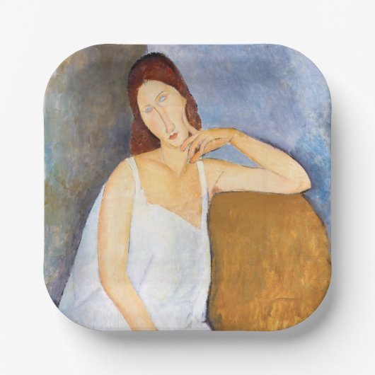 Amedeo Modigliani - Jeanne Hebuterne Papieren Bordje (Voorkant)