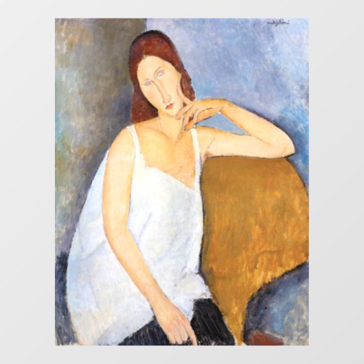 Amedeo Modigliani - Jeanne Hebuterne Raamsticker (Vel)