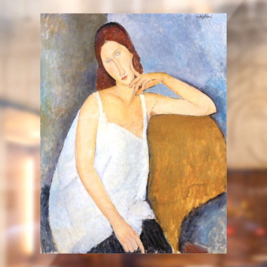 Amedeo Modigliani - Jeanne Hebuterne Raamsticker (Vel 2)