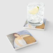 Amedeo Modigliani - Jeanne Hebuterne Stenen Onderzetter (Zijkant)