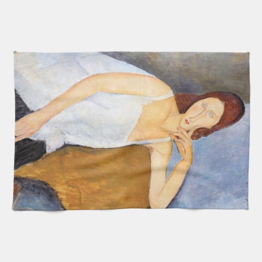 Amedeo Modigliani - Jeanne Hebuterne Theedoek (Horizontaal)