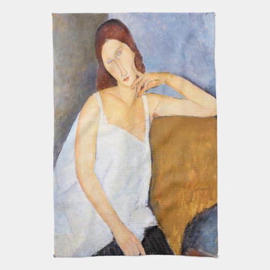 Amedeo Modigliani - Jeanne Hebuterne Theedoek (Verticaal)