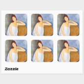 Amedeo Modigliani - Jeanne Hebuterne Vierkante Sticker (Vel)