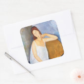 Amedeo Modigliani - Jeanne Hebuterne Vierkante Sticker (Envelop)