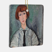 Amedeo Modigliani - Jong Meisje in een Gestreepte Keramisch Ornament (Rechts)