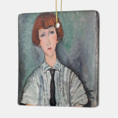 Amedeo Modigliani - Jong Meisje in een Gestreepte Keramisch Ornament (Links)
