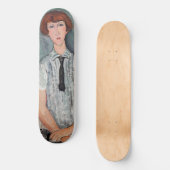 Amedeo Modigliani - Jong Meisje in een Gestreepte  Persoonlijk Skateboard (Voorkant)