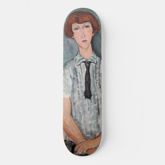 Amedeo Modigliani - Jong Meisje in een Gestreepte Persoonlijk Skateboard (Voorkant)