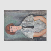 Amedeo Modigliani - Jong meisje in een gestreepte Tissuepapier (Voorkant)