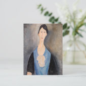 Amedeo Modigliani - Jonge vrouw in blauw Briefkaart (Staand voorkant)