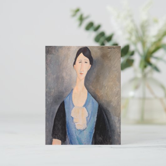 Amedeo Modigliani - Jonge vrouw in blauw Briefkaart (Staand voorkant)
