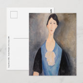 Amedeo Modigliani - Jonge vrouw in blauw Briefkaart (Voorkant / Achterkant)