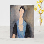 Amedeo Modigliani - Jonge vrouw in blauw Kaart (Gele Bloem)