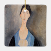 Amedeo Modigliani - Jonge vrouw in blauw Keramisch Ornament (Achterkant)