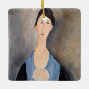Amedeo Modigliani - Jonge vrouw in blauw Keramisch Ornament