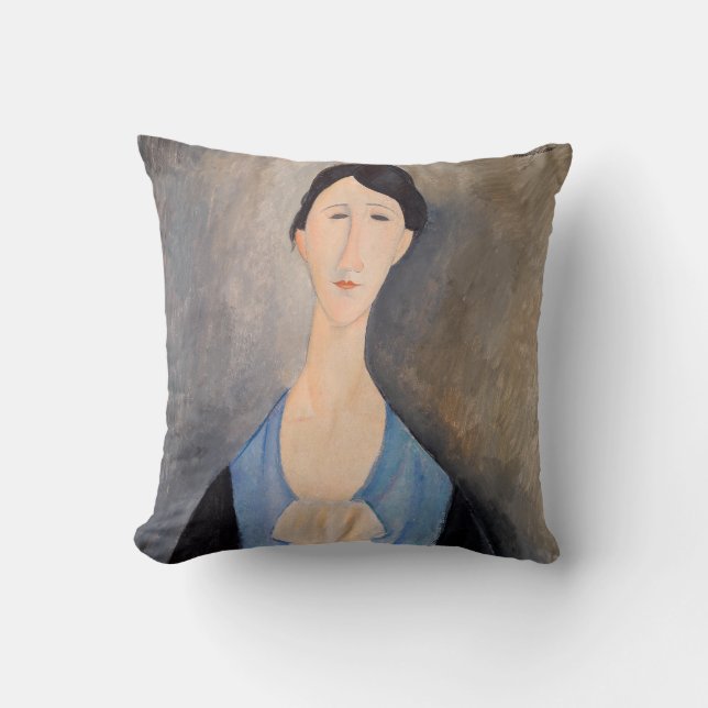 Amedeo Modigliani - Jonge vrouw in blauw Kussen (Voorkant)
