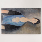 Amedeo Modigliani - Jonge vrouw in blauw Legpuzzel (Horizontaal)