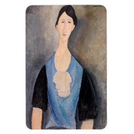 Amedeo Modigliani - Jonge vrouw in blauw Magneet