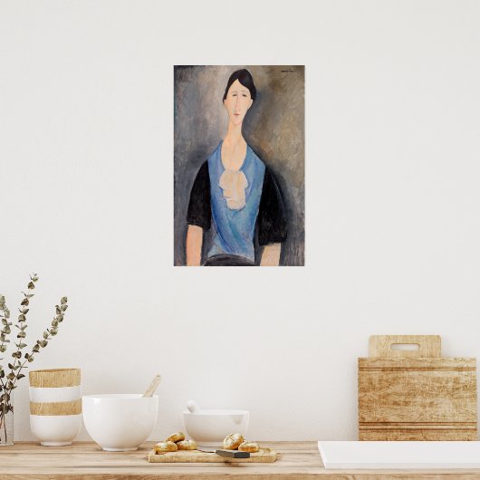 Amedeo Modigliani - Jonge vrouw in blauw Poster (Keuken)
