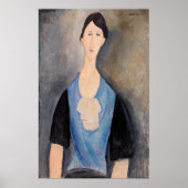 Amedeo Modigliani - Jonge vrouw in blauw Poster (Voorkant)