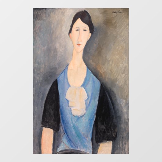 Amedeo Modigliani - Jonge vrouw in blauw Raamsticker (Vel)