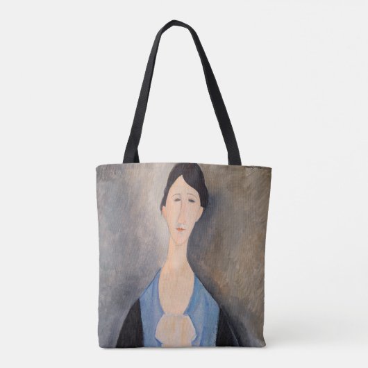 Amedeo Modigliani - Jonge vrouw in blauw Tote Bag (Achterkant)