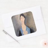 Amedeo Modigliani - Jonge vrouw in blauw Vierkante Sticker (Envelop)