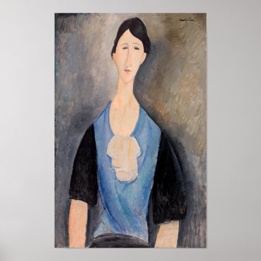 Amedeo Modigliani - Jonge vrouw in het blauw Poster (Voorkant)