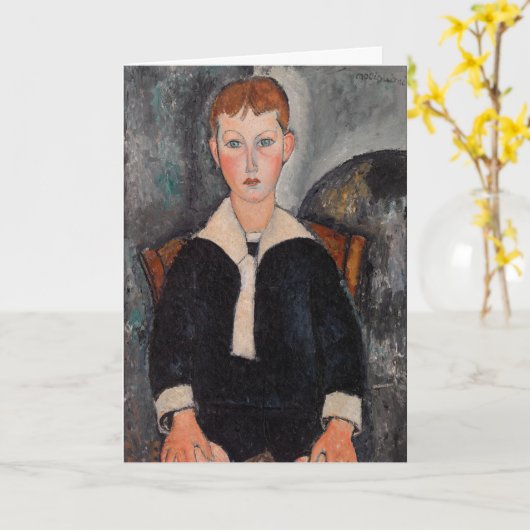 Amedeo Modigliani - Jongen in Sailor Suit Kaart (Gele Bloem)