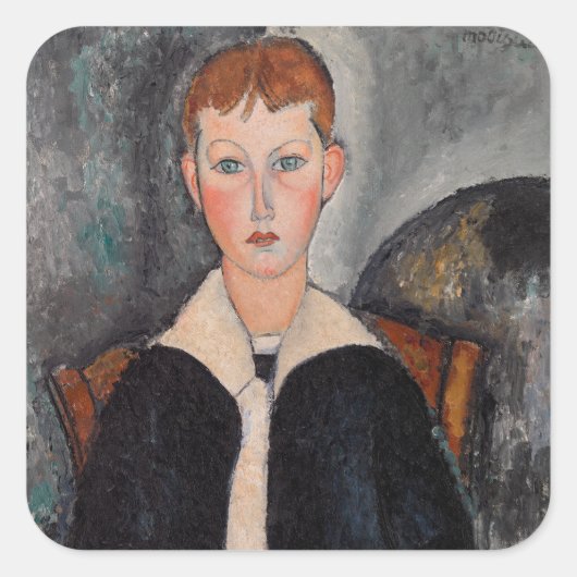 Amedeo Modigliani - Jongen in Sailor Suit Vierkante Sticker (Voorkant)