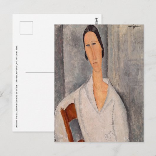 Amedeo Modigliani - Madame Hanka Zborowska Leaning Briefkaart (Voorkant / Achterkant)