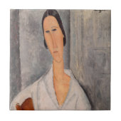 Amedeo Modigliani - Madame Hanka Zborowska Leaning Tegeltje (Voorkant)
