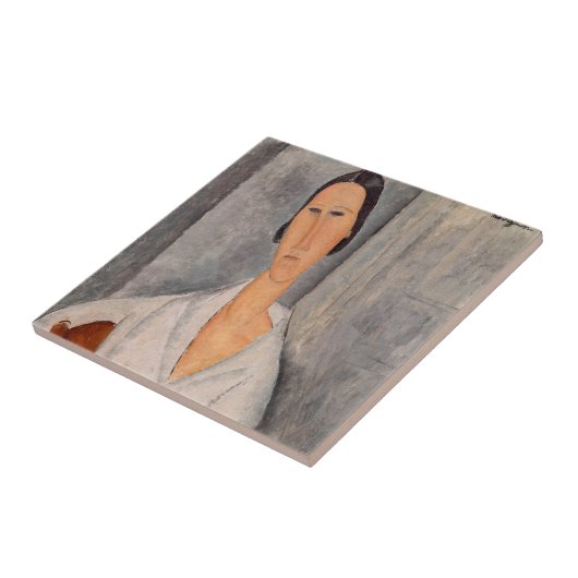 Amedeo Modigliani - Madame Hanka Zborowska Leaning Tegeltje (Zijkant)