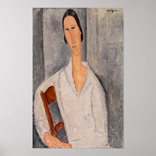Amedeo Modigliani - Madame Hanka Zborowska leunend Poster (Voorkant)