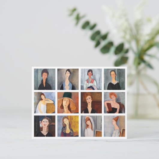 Amedeo Modigliani - Masterstuks Collage Briefkaart (Staand voorkant)