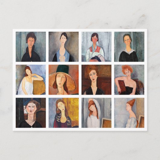 Amedeo Modigliani - Masterstuks Collage Briefkaart (Voorkant)