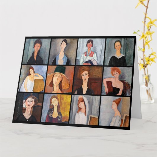 Amedeo Modigliani - Masterstuks Collage Kaart (Gele Bloem)