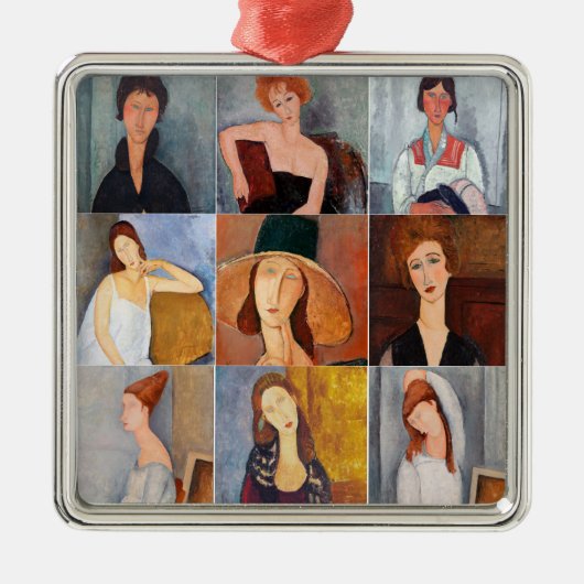 Amedeo Modigliani - Masterstuks Collage Metalen Ornament (Voorkant)