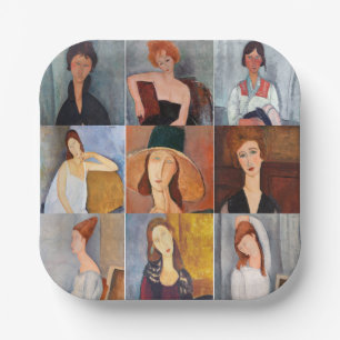 Amedeo Modigliani - Masterstuks Collage Papieren Bordje