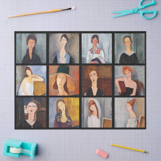 Amedeo Modigliani - Masterstuks Collage Poster Tissuepapier (Craft)