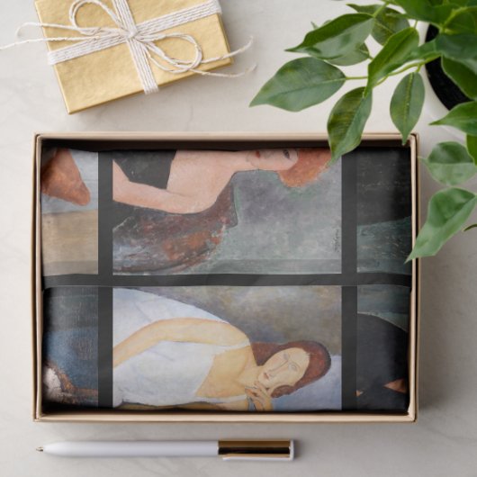 Amedeo Modigliani - Masterstuks Collage Poster Tissuepapier (Geschenk)