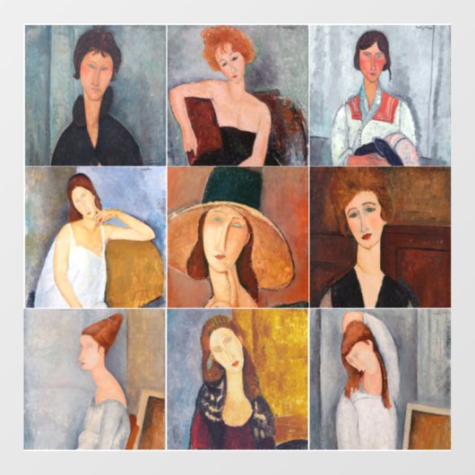 Amedeo Modigliani - Masterstuks Collage Raamsticker (Vel)